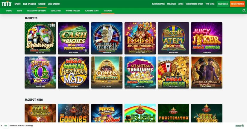 toto casino jackpot slots review