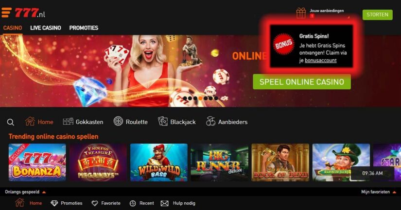 casino 777 gratis spins bonus