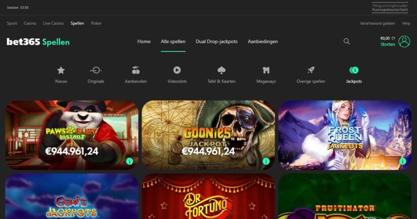 jackpots slots bet365 recensie