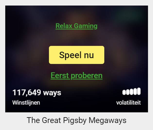 Unibet Great Pigsby Megaways