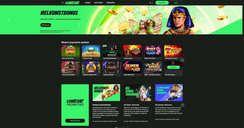 comeon casino homepage