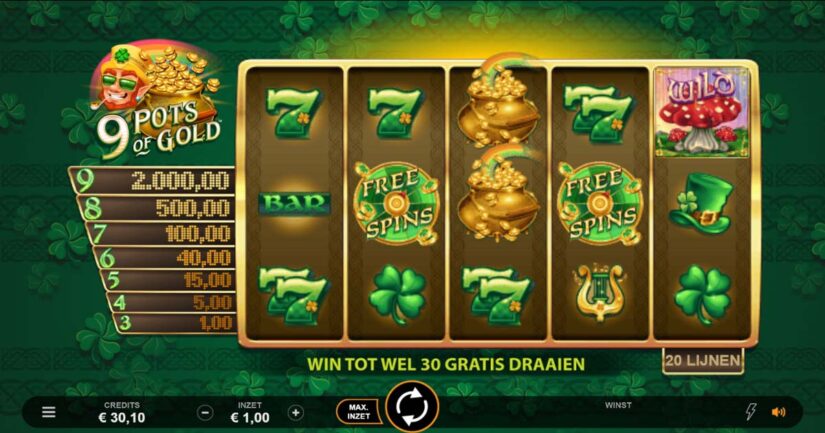 9 pots of gold slot bij microgaming casinos