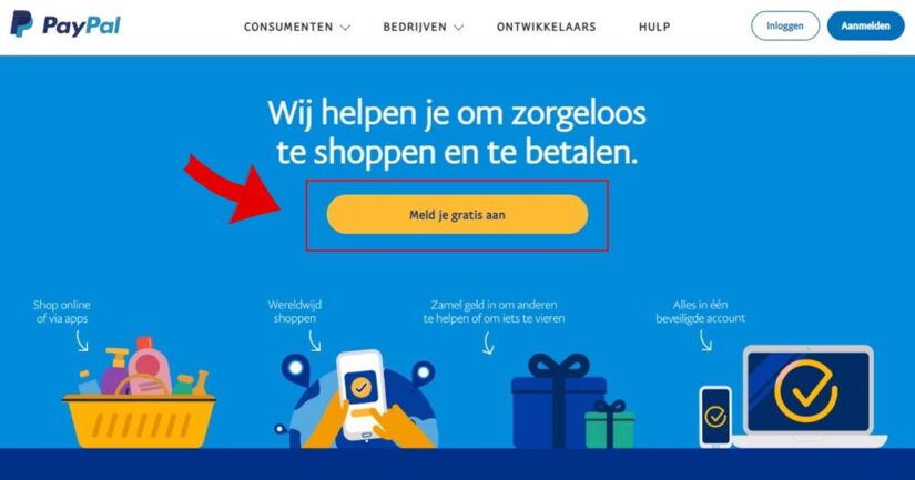 aanmelden bij PayPal