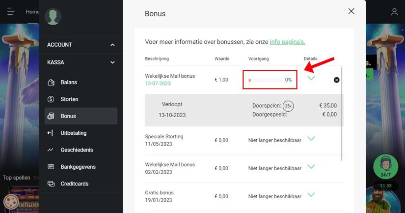 wagering bij casino bonussen vrij spelen