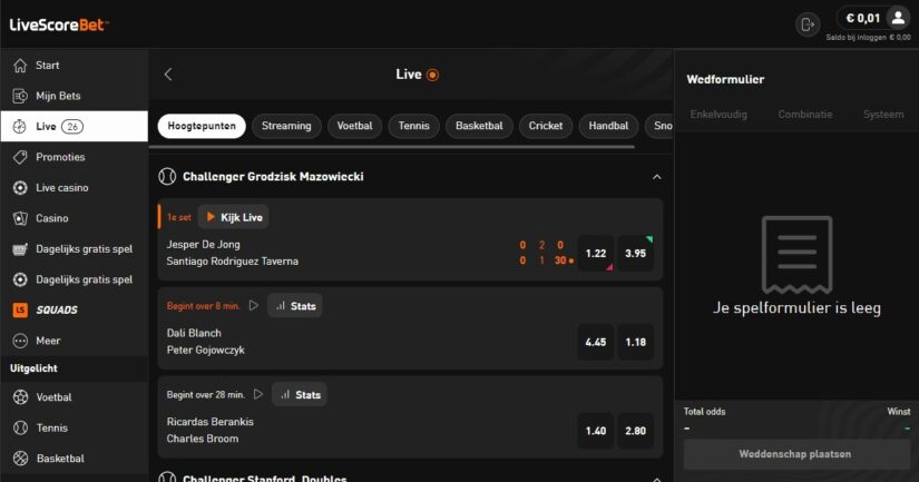 review van sportwedden aanbod bij livescorebet 